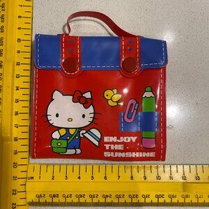 Vintage hello Kitty Wallet Red Vinyl Snap Close With Card Holder 1976 JAPAN